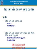 Tạo truy vấn từ một bảng dữ liệu_2 ppsx