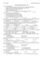 Lý Chí Thành ĐỀ THAM KHẢO HÓA HỌC - SỐ 1 potx