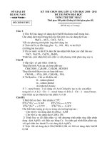 KỲ THI CHỌN HSG LỚP 12 NĂM HỌC 2010 - 2011 ĐỀ THI MÔN HOÁ HỌC VÒNG THI THỨ NHẤT pptx