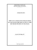 THIẾT lập và áp DỤNG BẢNG ĐÁNH GIÁ THÀNH QUẢ (BALANCED SCORECARD) tại CÔNG TY TNHH  một THÀNH VIÊN ĐÓNG tàu NHA TRANG
