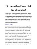 Hãy quan tâm đến các cảnh báo về paraben! ppt