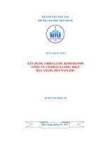 XÂY DỰNG CHIẾN lược KINH DOANH CÔNG TY cổ PHẦN LƯƠNG THỰC hậu GIANG đến năm 2015