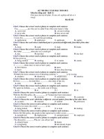 KỲ THI HK I NĂM HỌC 2010-2011 Môn thi: tiếng anh – khối 12 potx