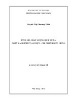 Đánh giá chất lượng dịch vụ tại ngân hàng thương mại cổ phần nam việt chi nhánh kiên giang