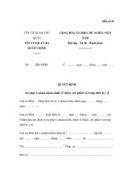 MẪU QUYẾT ĐỊNH Xử phạt vi phạm hành chính về thuốc, mỹ phẩm và trang thiết bị y tế ppt