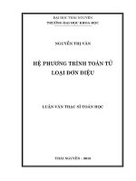 Hệ phương trình toán tử loại đơn điệu