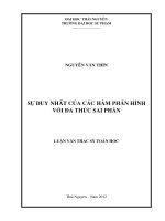 sự duy nhất của hàm phân hình với đa thức sai phân