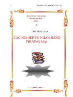 BÀI THẢO LUẬN: CÁC NGHIỆP VỤ NGÂN HÀNG THƯƠNG MẠI pptx