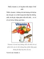 Thiếu vitamin A, trẻ bị phát triển chậm về thể chất doc