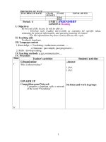 Giáo án tiếng anh 11 cơ bản cả năm chuẩn in dùng luôn theo chương trình mới