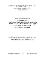 Chính sách tỷ giá hối đoái nhằm cải thiện cán cân thương mại của việt nam thời hậu WTO