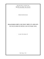HOẠCH ĐỊNH CHIẾN lược PHÁT TRIỂN của NHÀ máy  sản XUẤT gốm xây DỰNG CAO cấp NGỌC SÁNG