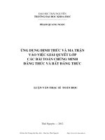 Ứng dụng định thức và ma trận vào việc giải quyết lớp các bài toán chứng minh đẳng thức và bất đẳng thức
