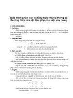 Giáo trình phân tích và tổng hợp những thông số thường thấy của vật liệu giúp cho việc xây dựng phần 1 pot