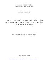 Luận văn về Thuật toán nón xoay giải bài toán quy hoạch tuyến tính dạng chuẩn với biến bị chặn