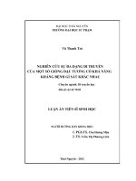 NGHIÊN cứu sự đa DẠNG DI TRUYỀN của một số GIỐNG đậu TƯƠNG có KHẢ NĂNG KHÁNG BỆNH gỉ sắt KHÁC NHAU