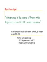 Infrastructure in the context of finance crisis. Experiences from ACECC member countries potx