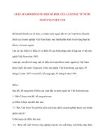 LUẬT SỬA ĐỔI BỔ SUNG MỘT SỐ ĐIỀU CỦA LUẬT ĐẦU TƯ NƯỚC NGOÀI TẠI VIỆT NAM pps