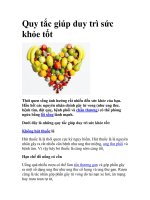 Quy tắc giúp duy trì sức khỏe tốt ppt