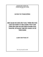 MỐI QUAN hệ GIỮA độ TUỔI, TRÌNH độ học  vấn với HÀNH VI TIÊU DÙNG THỦY sản  TRÊN địa bàn HUYỆN DIÊN KHÁNH QUA  THÁI độ, sự QUAN tâm sức KHỎE và sự  TIỆN DỤNG