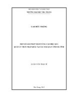 Một số giải pháp nhằm nâng cao hiệu quả quản lý thuế nhập khẩu tại cục  hải quan tỉnh hà tĩnh