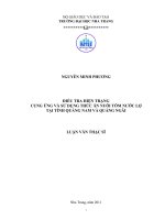 ĐIỀU TRA HIỆN TRẠNG  CUNG ỨNG và sử DỤNG THỨC ăn NUÔI tôm nước lợ  tại TỈNH QUẢNG NAM và QUẢNG NGÃI