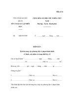 MẪU BIÊN BẢN Tịch thu tang vật, phương tiện vi phạm hành chính về thuốc, mỹ phẩm và trang thiết bị y tế potx