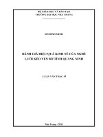 Đánh giá hiệu quả  kinh tế của nghề lưới  kéo ven bờ tỉnh  quảng ninh