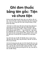 Ghi đơn thuốc bằng tên gốc: Tiện và chưa tiện pdf