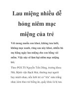 Lau miệng nhiều dễ hỏng niêm mạc miệng của trẻ pps