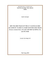 ĐIỀU TRA HIỆN TRẠNG kỹ THUẬT và ĐÁNH GIÁ HIỆU  QUẢ KINH tế xã hội của NGHỀ NUÔI tôm CHÂN TRẮNG  (penaeus vannamei boon, 1931) QUY mô NHỎ tại MÓNG cái  QUẢNG NINH