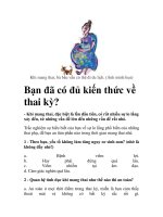 Bạn đã có đủ kiến thức về thai kỳ? docx