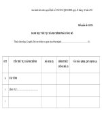 MẪU DANH MỤC THỦ TỤC HÀNH CHÍNH PHẢI CÔNG BỐ docx