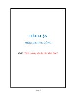 Đề tài: Dịch vụ công trên địa bàn Vĩnh Phúc 