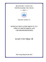ĐÁNH GIÁ CHẤT LƯỢNG DỊCH vụ của  CÔNG TY CHỨNG KHOÁN ACB  CHI NHÁNH KHÁNH hòa