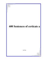 600 Sentences of certicate a pdf