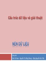 SLIDE BÀI GIẢNG MÔN CẤU TRÚC DỮ LIỆU VÀ GIẢI THUẬT - P4 NÉN DỮ LIỆU