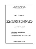Nghiên cứu một số giải pháp sử dụng hợp lý các nghề khai thác thủy sản  trên vùng bãi triều ven biển  huyện giao thủy tỉnh nam định