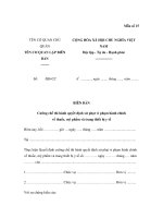 MẪU BIÊN BẢN Cưỡng chế thi hành quyết định xử phạt vi phạm hành chính về thuốc, mỹ phẩm và trang thiết bị y tế docx