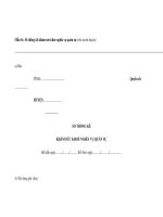 Mẫu sổ thống kê khám sức khỏe nghĩa vụ quân sự (cho tuyến huyện) ppt