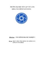 Phân tích tình hình tài chính của Công ty sữa Vinamilk Việt Nam