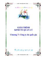 GIÁO TRÌNH KINH TẾ QUẢN LÝ - CHƯƠNG 7: Công ty đa quốc gia doc