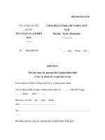 Mẫu BIÊN BẢN Tiêu hủy tang vật, phương tiện vi phạm hành chính về bảo vệ, chăm sóc và giáo dục trẻ em doc