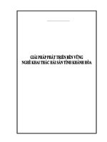 Giải pháp phát triển bền vững nghề khai thác hải sản tỉnh khánh hòa