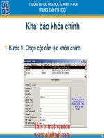 Bài giảng access :Khai báo khóa chính ppt