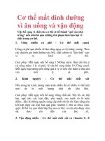 Cơ thể mất dinh dưỡng vì ăn uống và vận động ppt