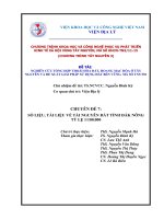 Báo Cao tài nguyên đất tỉnh Đắk Nông