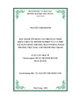 ĐẨY MẠNH tín DỤNG tài TRỢ XUẤT NHẬP  KHẨU CHO các DOANH NGHIỆP vừa và NHỎ  tại NGÂN HÀNG THƯƠNG mại cổ PHẦN NGOẠI  THƯƠNG VIỆT NAM   CHI NHÁNH NHA TRANG