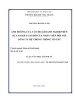 Ảnh hướng của văn hoá doanh nghiệp đến sự cam kết gắn bó của nhân viên đối với công ty hệ thống thông tin FPT