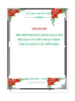 CHUYÊN ĐỀ:  ĐỔI MỚI PHƯƠNG PHÁP SOẠN BÀI BỘ GIÁO ÁN LỚP 4 SOẠN THEO  CHUẨN KTKN CÁC MÔN HỌC.